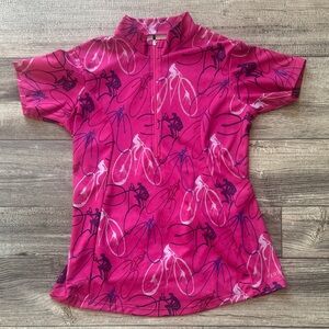 Women’s Pink Terry Bike Shirt Jersey Size Small S with back pockets